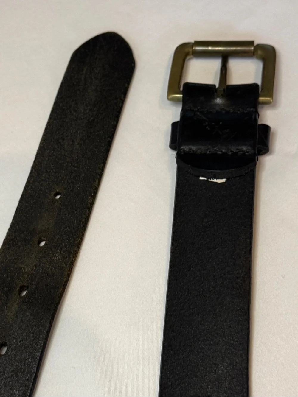 Vintage Polo Ralph Lauren Black Leather Thick Wide Brass Buckle Argentina 36